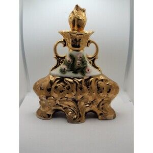 11” Vintage James Beam Liquor Bottle Decanter 1972 Regal China Gold ~